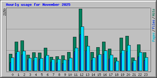 Hourly usage for November 2025